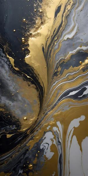نقاشی انتزاعی پس زمینه مرمر طلایی لوکس با طرح ابر و باد
