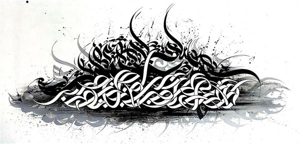غوغا تابلو نقاشیخط سیاه و سفید اثر رحیم دودانگه