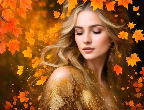 زیبایی پاییزی در موهای دختری جوان