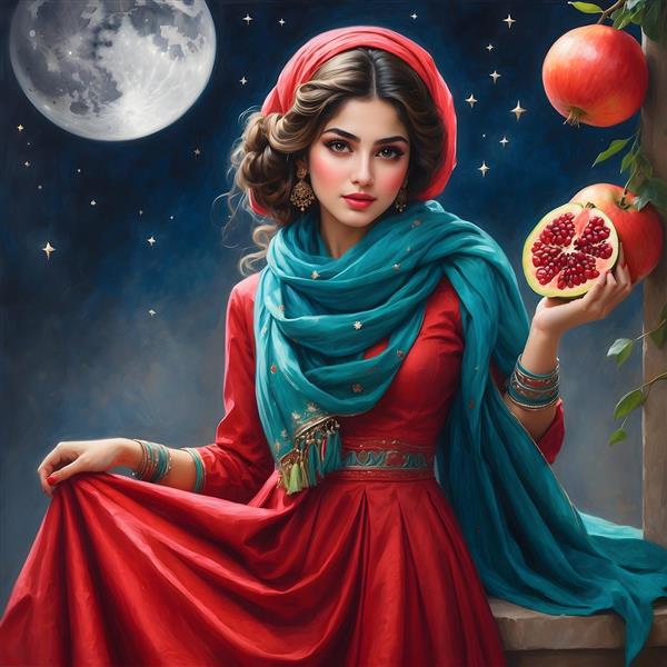 دختر ایرانی شب یلدا سنت و ستاره های درخشان