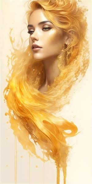 پوستر دیواری پرتره زن طلایی مو برای فضای داخلی مدرن