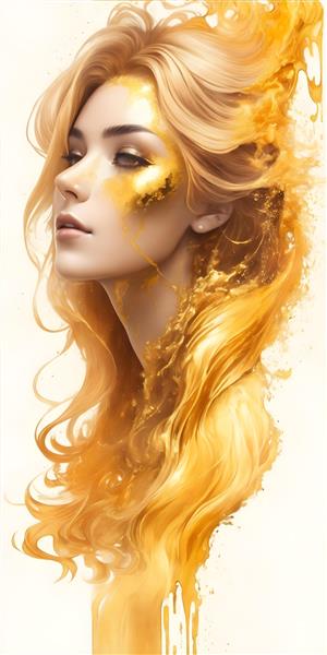 پوستر دیواری پرتره زن طلایی مو برای دکوراسیون