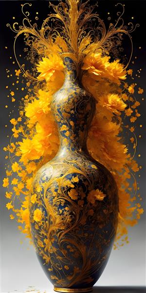 گلدان طلایی زیبایی و ظرافت در یک نگاه