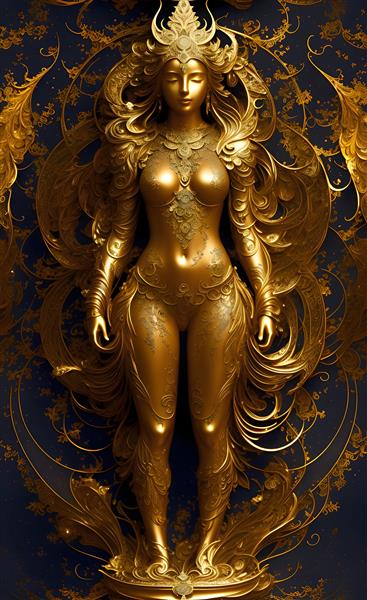 مجسمه زن طلایی دکوراسیونی مدرن و جذاب