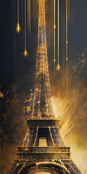 پوستر دیواری برج ایفل در پاریس با طراحی خلاقانه