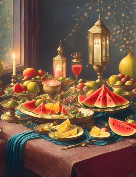 هندوانه‌های یلدایی با چیدمان‌های هنری ایرانی