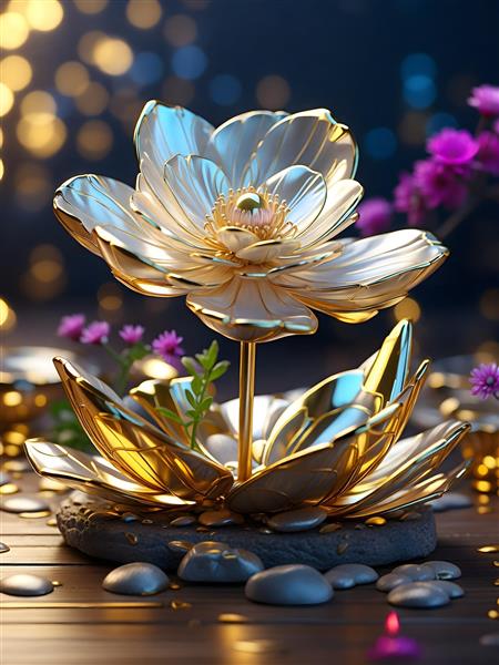 تصویرسازی دیجیتالی گل‌های جواهر با کیفیت عالی