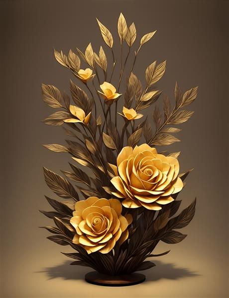 تصویرسازی گل‌های چوبی دکوری زیبا