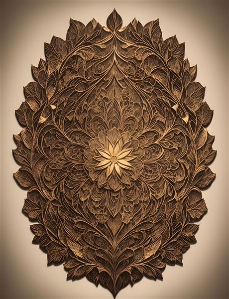 تصویرسازی نقاشی دیجیتال گل های چوبی سبک هنری