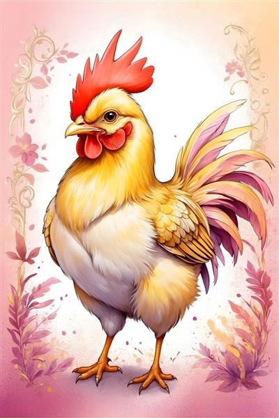تصویرسازی و طراحی زیبای مرغ