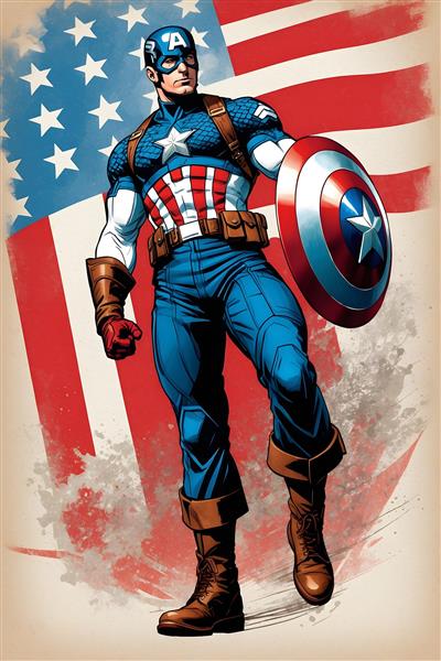 پوستر دیواری کاپیتان آمریکا با طرحی پرطرفدار