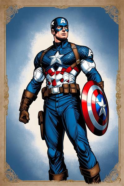 تصویرسازی کاپیتان آمریکا با جزئیات دقیق