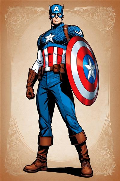 تصویرسازی دیجیتال جذاب کاپیتان آمریکا