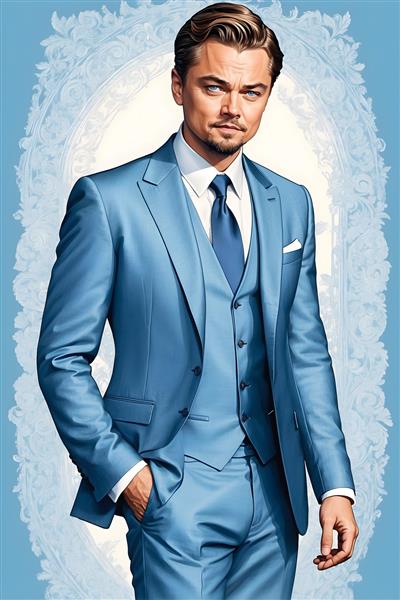 پوستر دیواری جذاب لئوناردو دیکاپریو در نقش یک مرد موفق