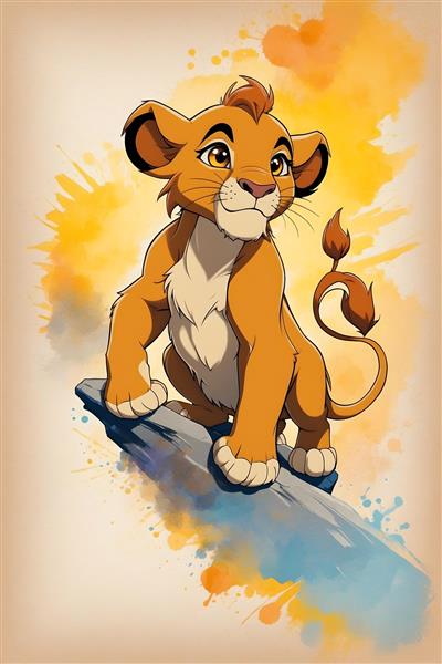 تصویرسازی دیجیتالی زیبا و جذاب از سیمبا، شیر شاه کودکی