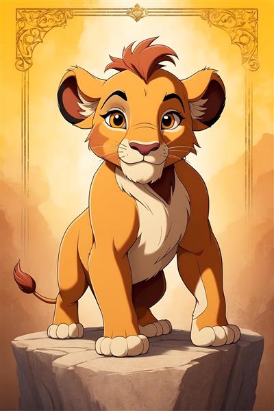 تابلو زیبای سیمبا، شیر شاه کارتونی