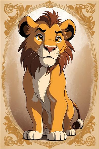تصویرسازی دیجیتالی جذاب از شیر شاه کودکی، سیمبا