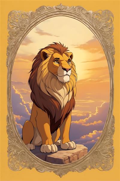 نقاشی دیجیتالی سیمبا، شیر شاه بزرگسالی، سلطان جنگل