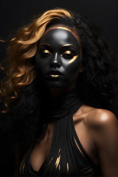 آرایش لاکچری بانوی سیاه‌پوست در عکس‌های هنری