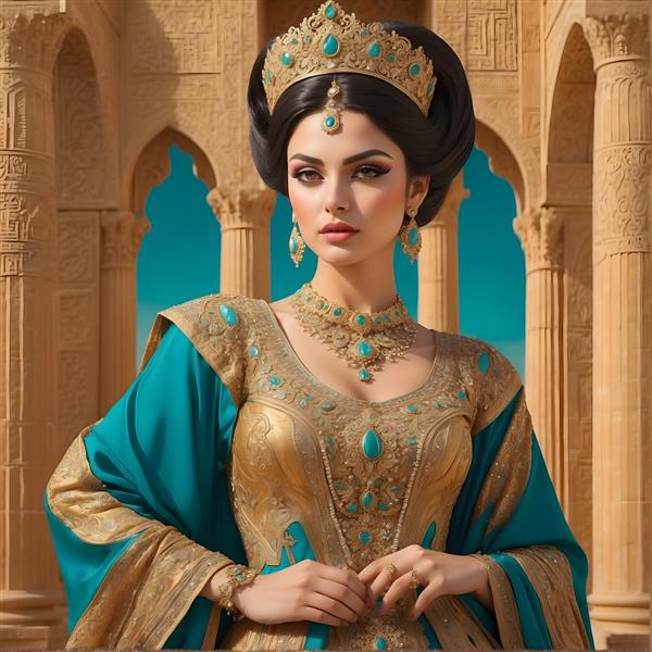 ملکه و معماری باشکوه هخامنشیان در نقاشی دیجیتال پارسه