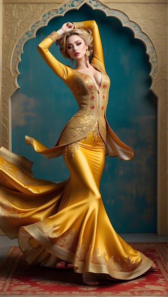 لباس بلند و رقصی زیبا، جلوه ای خاص بر فرش ایرانی