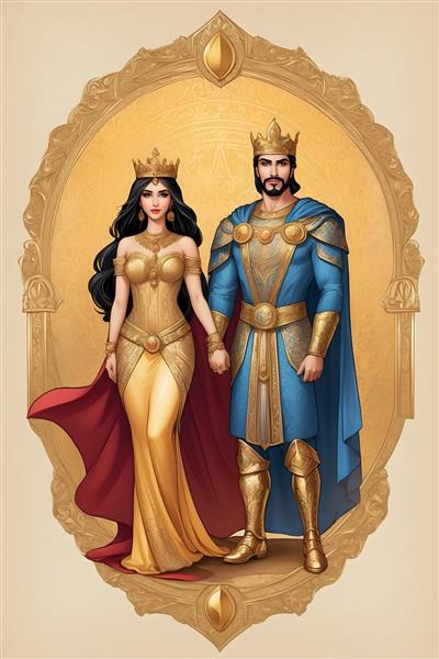 نقاشی عاشقانه شاه و ملکه هخامنشی