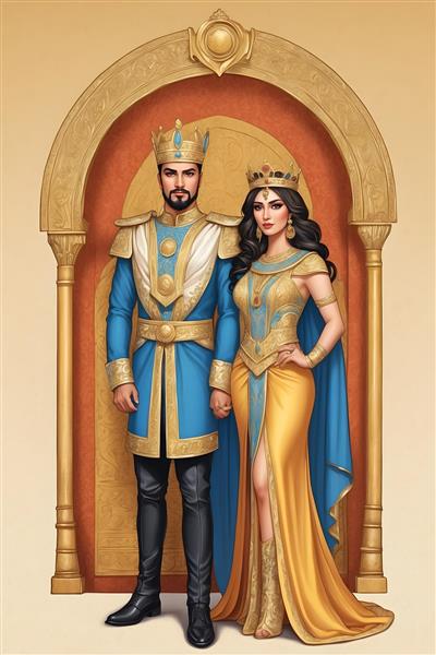 شاه و ملکه هخامنشی در کاخ
