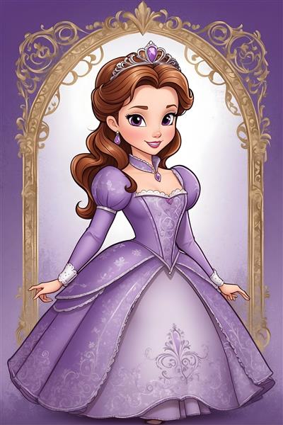 پرنسس سوفیا شخصیت محبوب کارتونی در رنگ بنفش