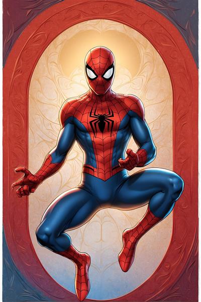طراحی پوستر ابرقهرمانی با مرد عنکبوتی