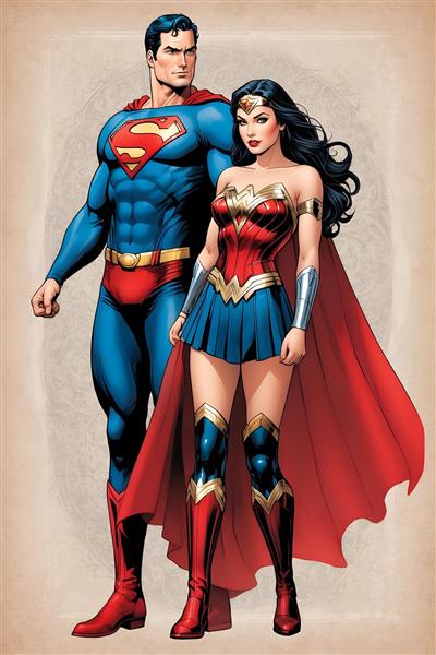 طرح های جذاب پوستر دیواری سوپرمن و واندرومن