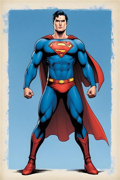 سوپرمن پوستر دیواری ابرقهرمانی با طرحی فانتزی و کارتونی