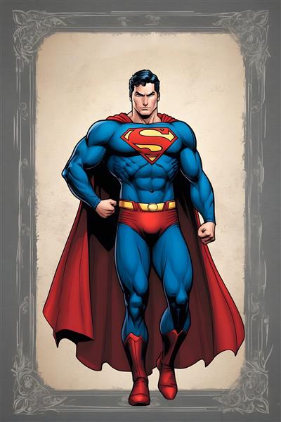 سوپرمن طراحی پوستر دیواری ابرقهرمانی با استفاده از طرحی مینیمالیستی