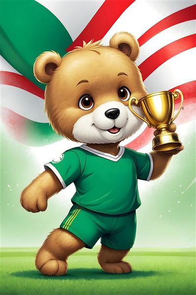 خرس تدی، نماد جذاب برای پوستر دیواری فوتبالی و جام