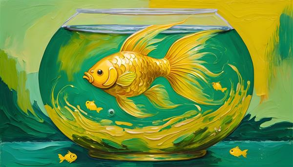 پوستر نقاشی آبرنگ ماهی طلایی، برای خلق فضایی شاد و دلنشین