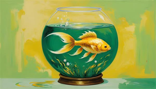 پوستر نقاشی آبرنگ ماهی طلایی، جذاب و باکیفیت
