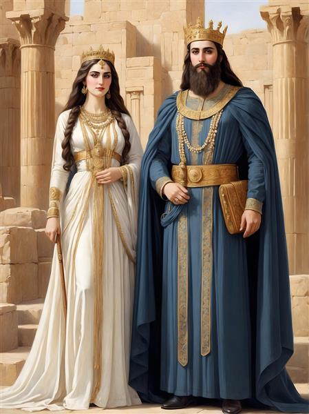 تصویرسازی حماسی از فتح بابل توسط داریوش و همسرش