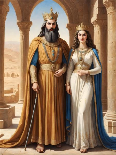 جلوه ای از عشق و وفاداری در نقاشی پادشاه و ملکه