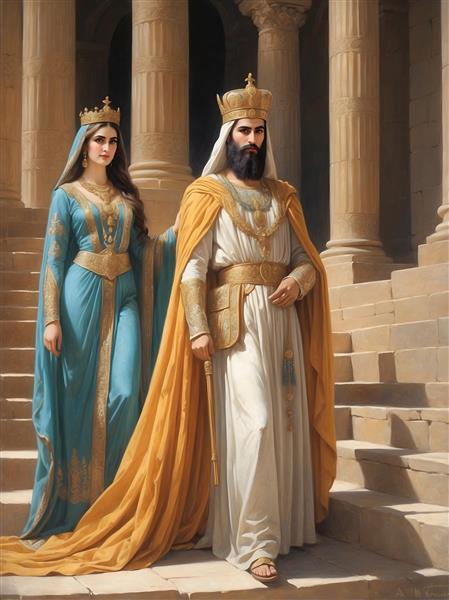 تصویرسازی باشکوه تاجگذاری پادشاه هخامنشی و همسرش