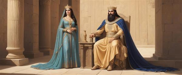 جلوه شکوه و جلال پادشاه و ملکه هخامنشی در نقاشی فاخر