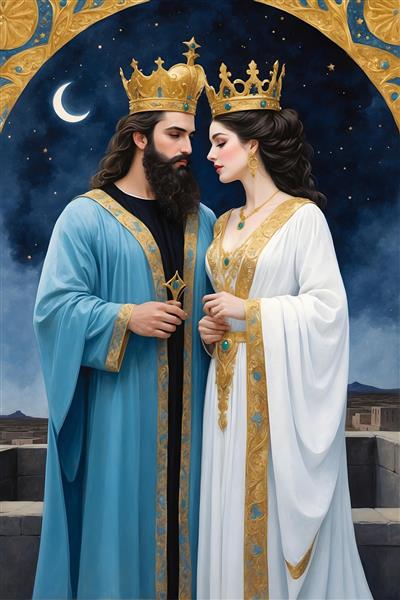 ماه و آسمان ابری، شاهدان عشق ابدی پادشاه و ملکه