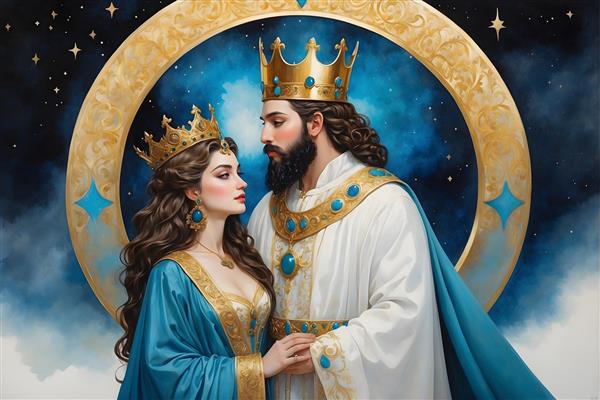 نقاشی عاشقانه ی پادشاه و ملکه در تخت جمشید