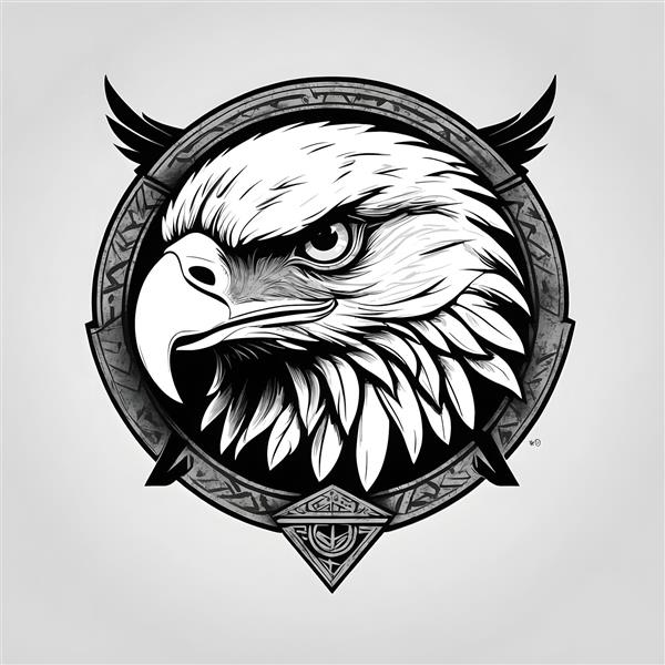 طراحی دستی لوگوی عقاب، برش خورده و جدا از زمینه
