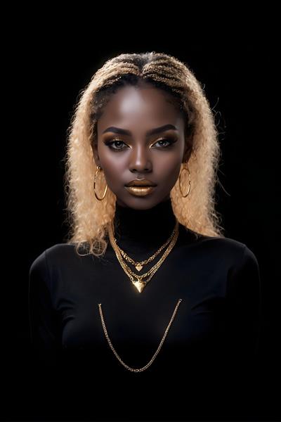 تاثیر رنگ های گرم در آرایش زنان سیاه پوست با پوست براق