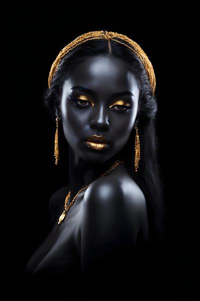 عکس مدلینگ زن سیاه پوست با جواهرات طلا