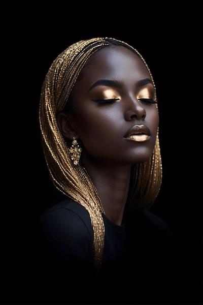مدل موی مناسب برای عکاسی پرتره زن سیاه پوست با جواهرات