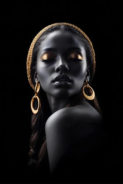 زیبایی طبیعی زنان سیاه پوست با پوست براق و آرایش ملایم