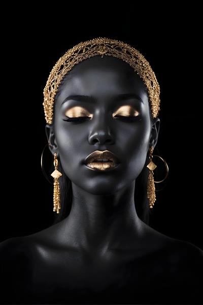 مدل آرایش و جواهرات برای زنان سیاه پوست در عکس پرتره