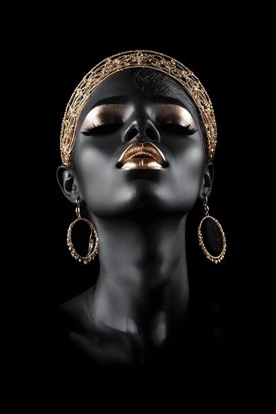 زیبایی و جذابیت در پرتره ی یک زن سیاه پوست با جواهرات