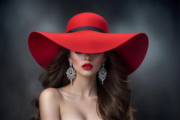 ایده های خلاقانه برای عکاسی پرتره از زنان جوان با آرایش و کلاه قرمز