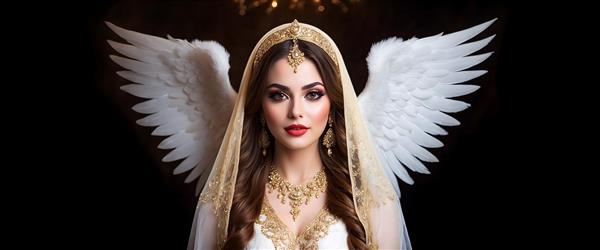 اثر هنری پرتره ی فرشته ای با چهره ی معصوم و موهای بلند طلایی